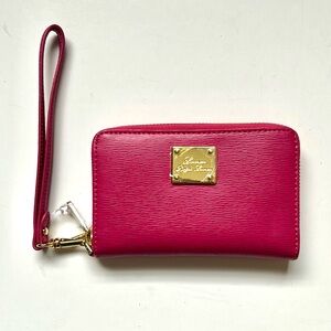NWOT Lauren Ralph Lauren Leather Zip Around Wristlet